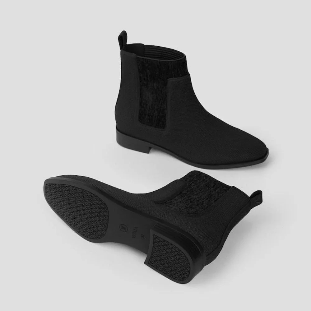 VIVAIA Black‎ Square-Toe Water-Repellent Ankle Boots (Riley Pro) EU/41 US/9.5